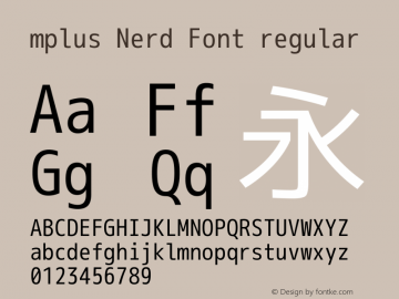 mplus Nerd Font regular Version 1.018;Nerd Fonts 0.8图片样张