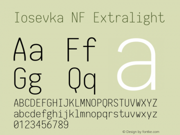 Iosevka NF Extralight 1.8.4; ttfautohint (v1.5)图片样张