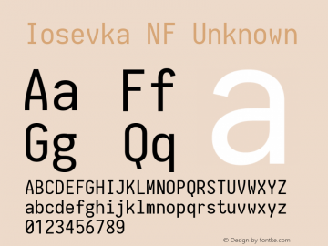 Iosevka NF Unknown 1.8.4; ttfautohint (v1.5) Font Sample