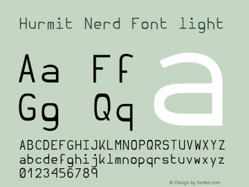 Hurmit Nerd Font light Version 1.21;Nerd Fonts 0.8. Font Sample