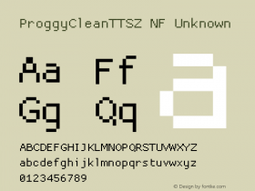 ProggyCleanTTSZ NF Unknown 2004/04/15 Font Sample