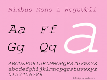 Nimbus Mono L ReguObli Version 1.06 Font Sample