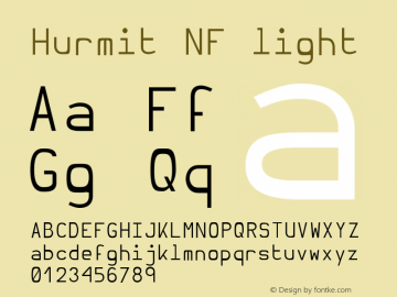 Hurmit NF light Version 1.21;Nerd Fonts 0.8. Font Sample