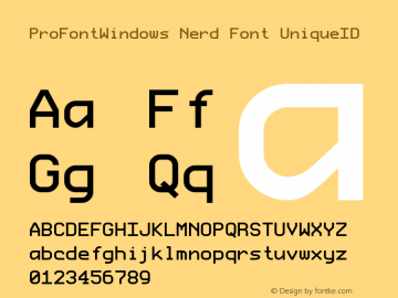 ProFontWindows Nerd Font UniqueID ProFontWindows 2.3图片样张