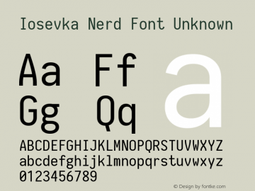 Iosevka Nerd Font Unknown 1.8.4; ttfautohint (v1.5) Font Sample
