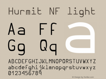 Hurmit NF light Version 1.21;Nerd Fonts 0.8.图片样张