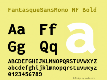 FantasqueSansMono NF Bold Version 1.7.1 ; ttfautohint (v1.4.1.16-c0b8) Font Sample