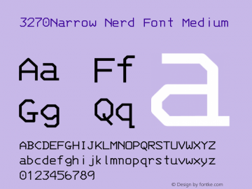 3270Narrow Nerd Font Medium Version 001.000;Nerd Fonts 0图片样张