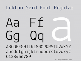 Lekton Nerd Font Regular Version 34.000图片样张