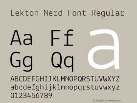 Lekton Nerd Font Regular Version 34.000图片样张