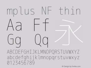 mplus NF thin Version 1.018;Nerd Fonts 0.8图片样张