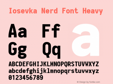 Iosevka Nerd Font Heavy 1.8.4; ttfautohint (v1.5)图片样张