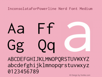 InconsolataForPowerline Nerd Font Medium Version 001.010;Nerd Fonts 0图片样张