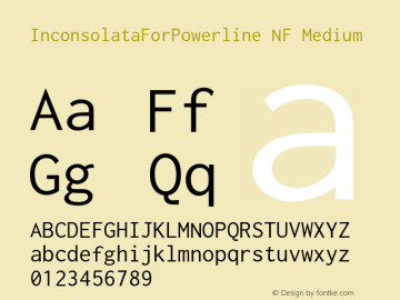 InconsolataForPowerline NF Medium Version 001.010;Nerd Fonts 0 Font Sample