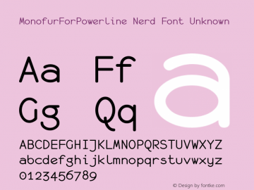 MonofurForPowerline Nerd Font Unknown 1.0 2000-03-28图片样张