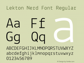 Lekton Nerd Font Regular Version 34.000图片样张