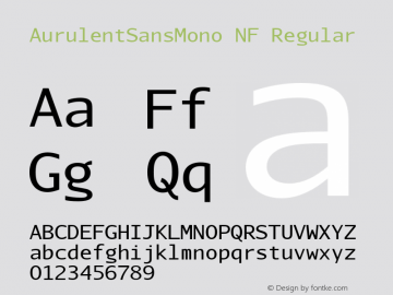 AurulentSansMono NF Regular Version 2007.05.04 Font Sample