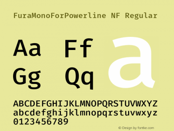 FuraMonoForPowerline NF Regular Version 3.111;PS 003.111;hotconv 1.0.70;makeotf.lib2.5.58329 Font Sample