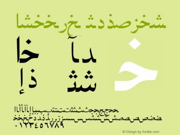 Arabic Regular Macromedia Fontographer 4.1.5 5/17/98图片样张