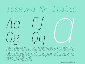 Iosevka NF Italic 1.8.4; ttfautohint (v1.5)图片样张