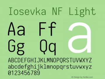 Iosevka NF Light 1.8.4; ttfautohint (v1.5)图片样张