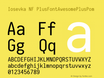 Iosevka NF PlusFontAwesomePlusPom 1.8.4; ttfautohint (v1.5) Font Sample