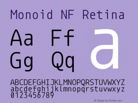 Monoid NF Retina Version 0.62;Nerd Fonts 0.8. Font Sample