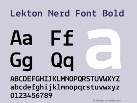 Lekton Nerd Font Bold Version 34.000图片样张