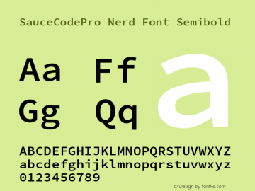 SauceCodePro Nerd Font Semibold Version 2.010;PS 1.000;hotconv 1.0.84;makeotf.lib2.5.63406图片样张