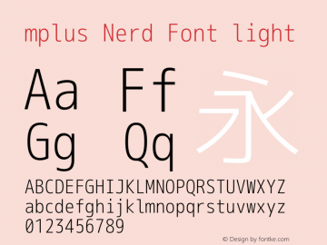 mplus Nerd Font light Version 1.018;Nerd Fonts 0.8 Font Sample