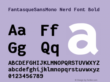 FantasqueSansMono Nerd Font Bold Version 1.7.1 ; ttfautohint (v1.4.1.16-c0b8) Font Sample