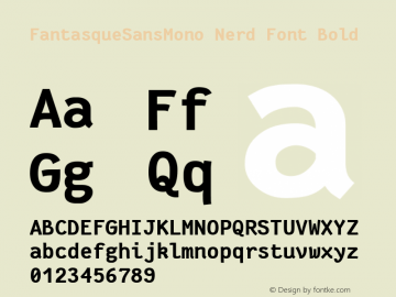 FantasqueSansMono Nerd Font Bold Version 1.7.1 ; ttfautohint (v1.4.1.16-c0b8) Font Sample