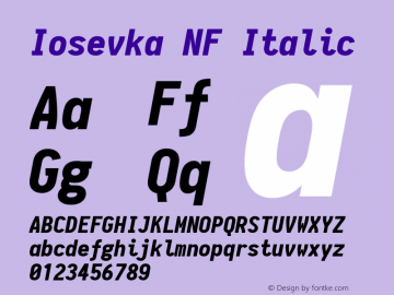 Iosevka NF Italic 1.8.4; ttfautohint (v1.5)图片样张