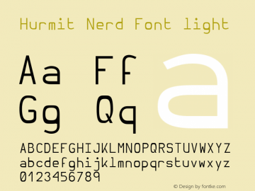 Hurmit Nerd Font light Version 1.21;Nerd Fonts 0.8. Font Sample