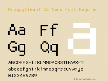 ProggyCleanTTCE Nerd Font Regular 2004/04/15图片样张