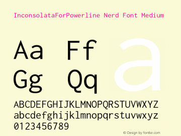 InconsolataForPowerline Nerd Font Medium Version 001.010;Nerd Fonts 0图片样张