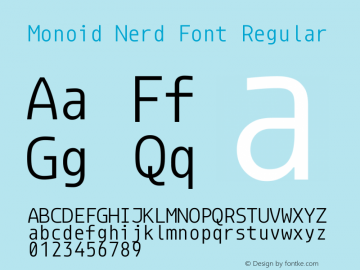 Monoid Nerd Font Regular Version 0.61;Nerd Fonts 0.8. Font Sample