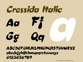 Cressida Italic The IMSI MasterFonts Collection, tm 1995 IMSI图片样张