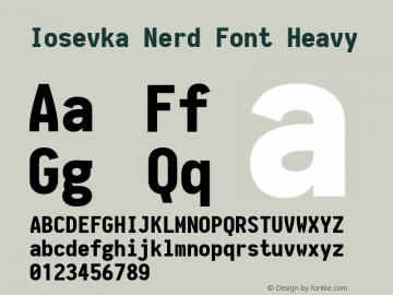 Iosevka Nerd Font Heavy 1.8.4; ttfautohint (v1.5) Font Sample