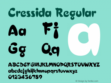 Cressida Regular W.S.I. Int'l v1.1 for GSP: 6/20/95 Font Sample