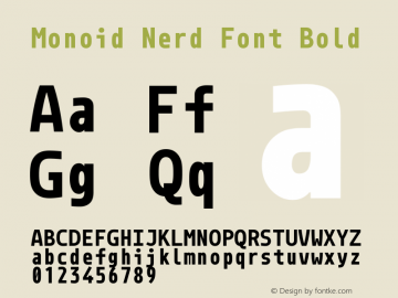 Monoid Nerd Font Bold Version 0.61;Nerd Fonts 0.8. Font Sample