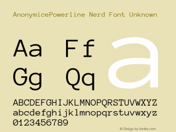 AnonymicePowerline Nerd Font Unknown Version 1.002 Font Sample