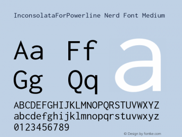 InconsolataForPowerline Nerd Font Medium Version 001.010;Nerd Fonts 0图片样张