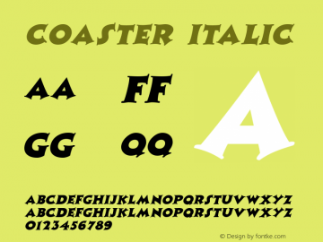 Coaster Italic The IMSI MasterFonts Collection, tm 1995 IMSI Font Sample