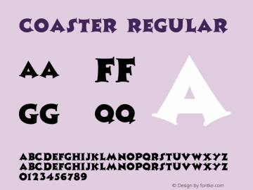 Coaster Regular Macromedia Fontographer 4.1.5 5/18/98 Font Sample