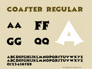 Coaster Regular Print Artist: Sierra On-Line, Inc. Font Sample