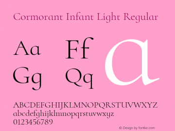 Cormorant Infant Light Regular Version 2.005 Font Sample