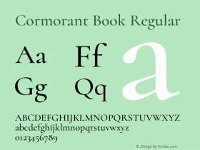 Cormorant Book Regular Version 2.005;PS 002.005;hotconv 1.0.88;makeotf.lib2.5.64775 Font Sample