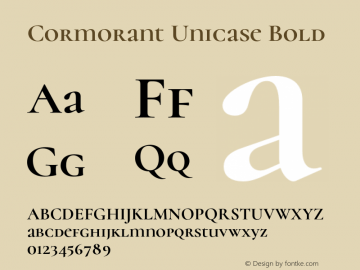 Cormorant Unicase Bold Version 2.005;PS 002.005;hotconv 1.0.88;makeotf.lib2.5.64775图片样张