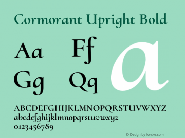 Cormorant Upright Bold Version 2.005;PS 002.005;hotconv 1.0.88;makeotf.lib2.5.64775图片样张